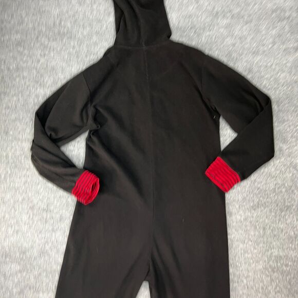 Disney Mickey One Piece Pajama Youth Girls S Small Zip Front Footless Hooded PJs - Picture 11 of 13